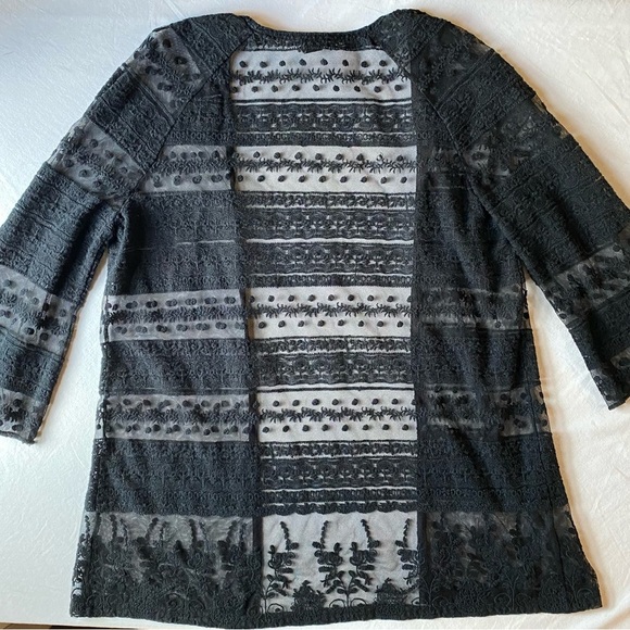 Forever 21 Sweaters - Forever 21 Black Sheer Boho Lace Cardigan Size Medium